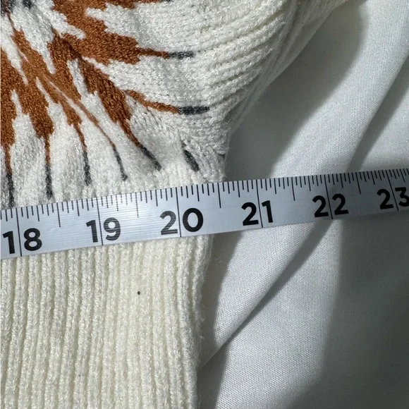 Pink Martini Cowl Neck Sweater Cream Brown and Grey Size Large - Picture 11 of 15